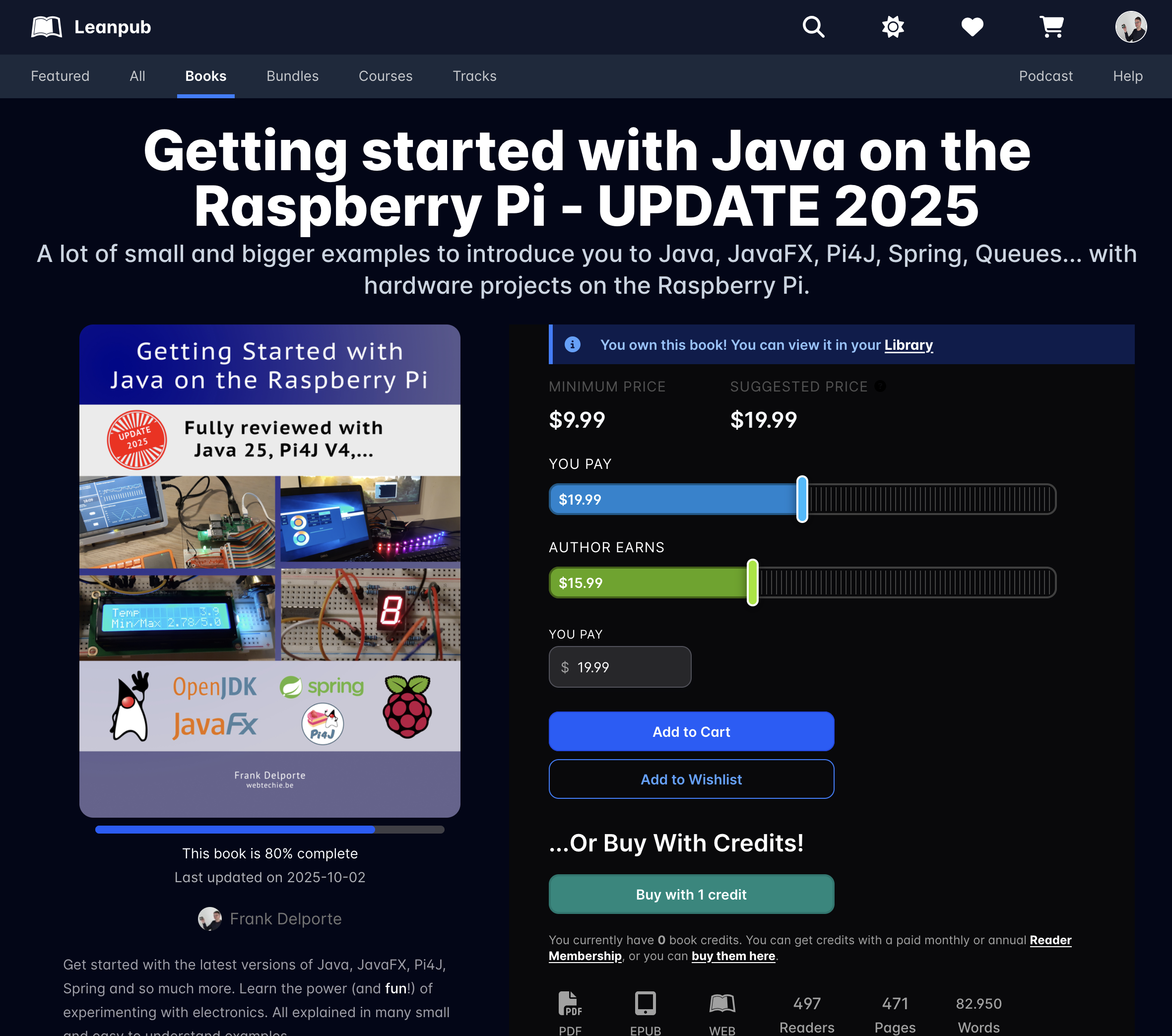 The book for sale on Leanpub