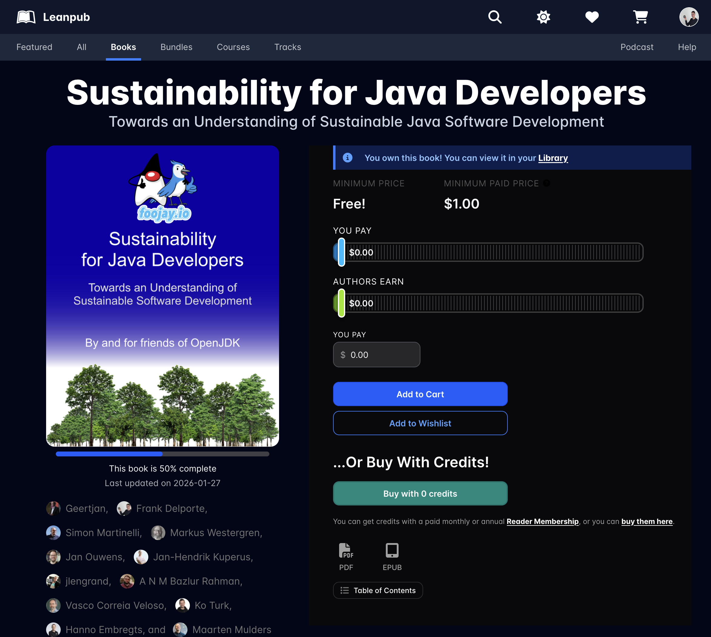 The book for sale on Leanpub