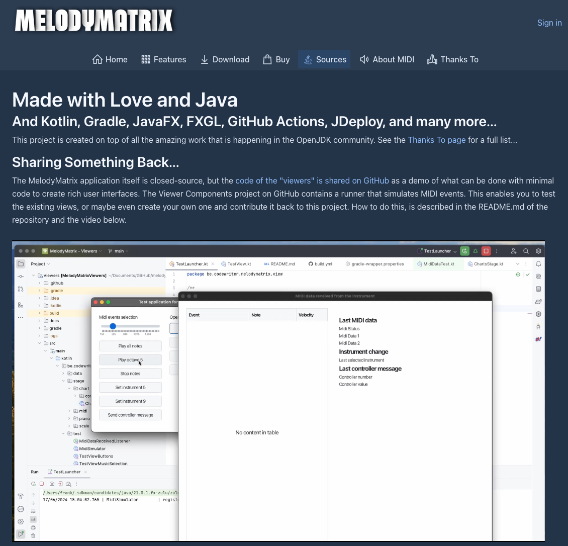 MelodyMatrix website