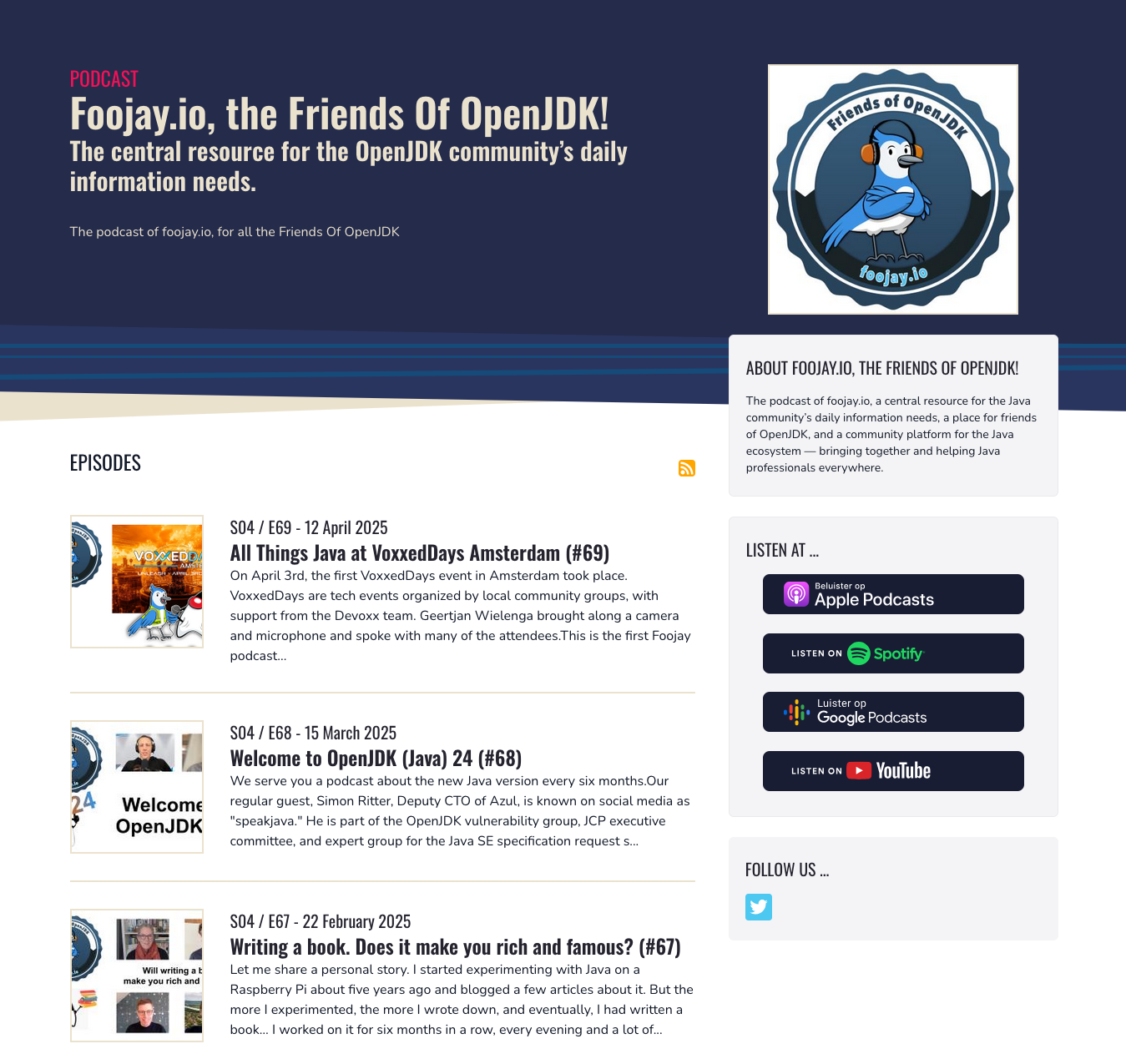 Springcast webpage