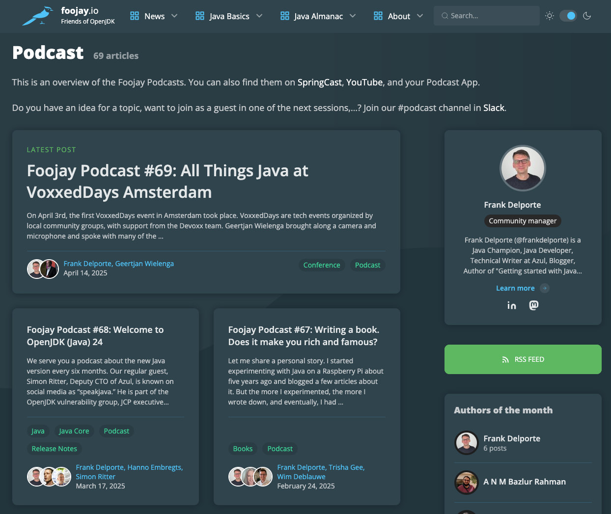 All podcast on Foojay.io