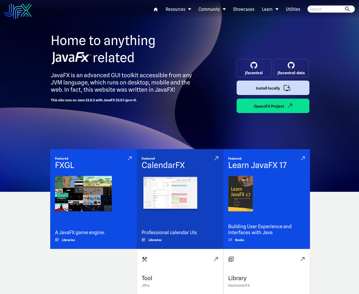 Homepage of JFX Central