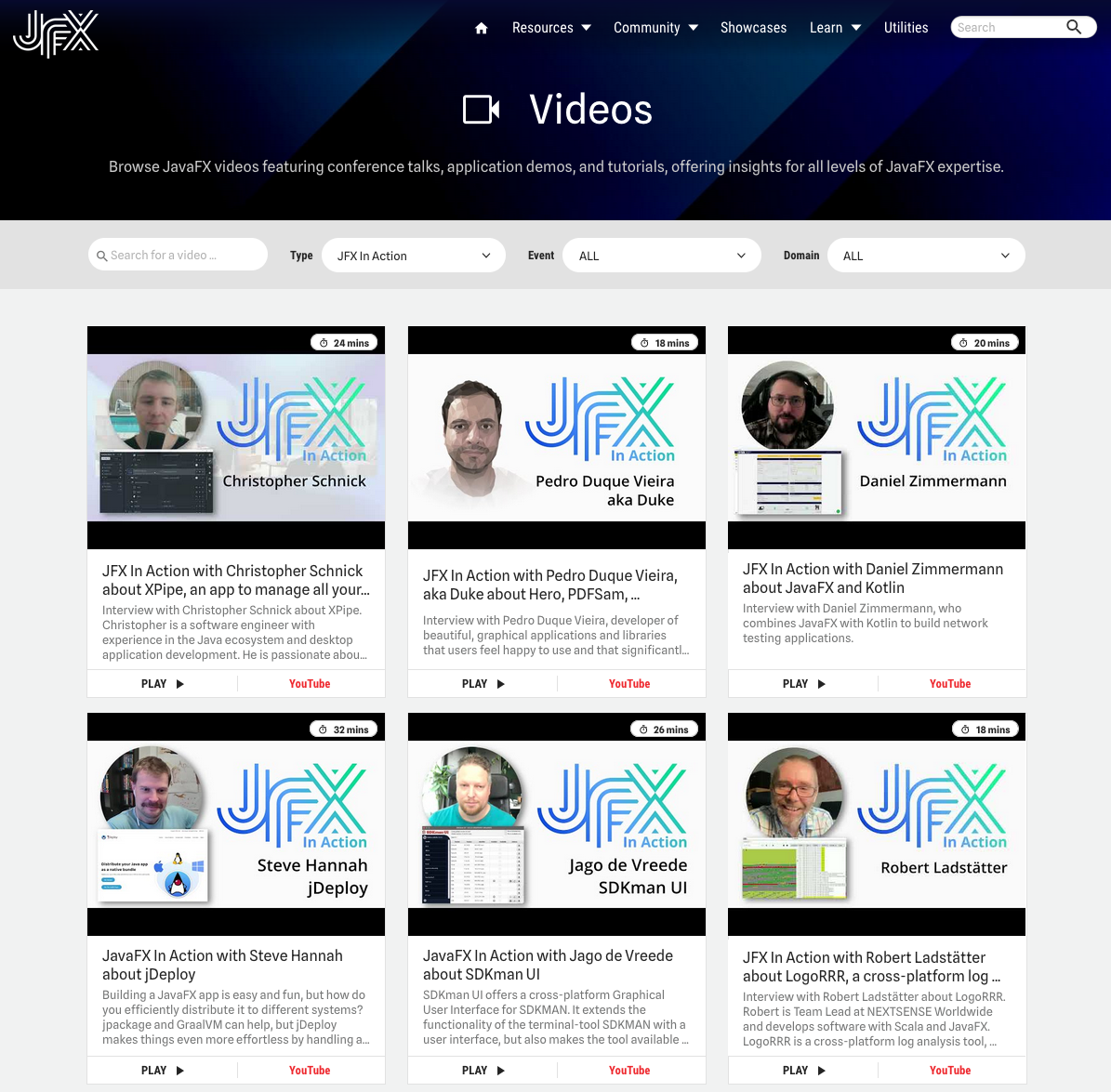 JavaFX In Action videos