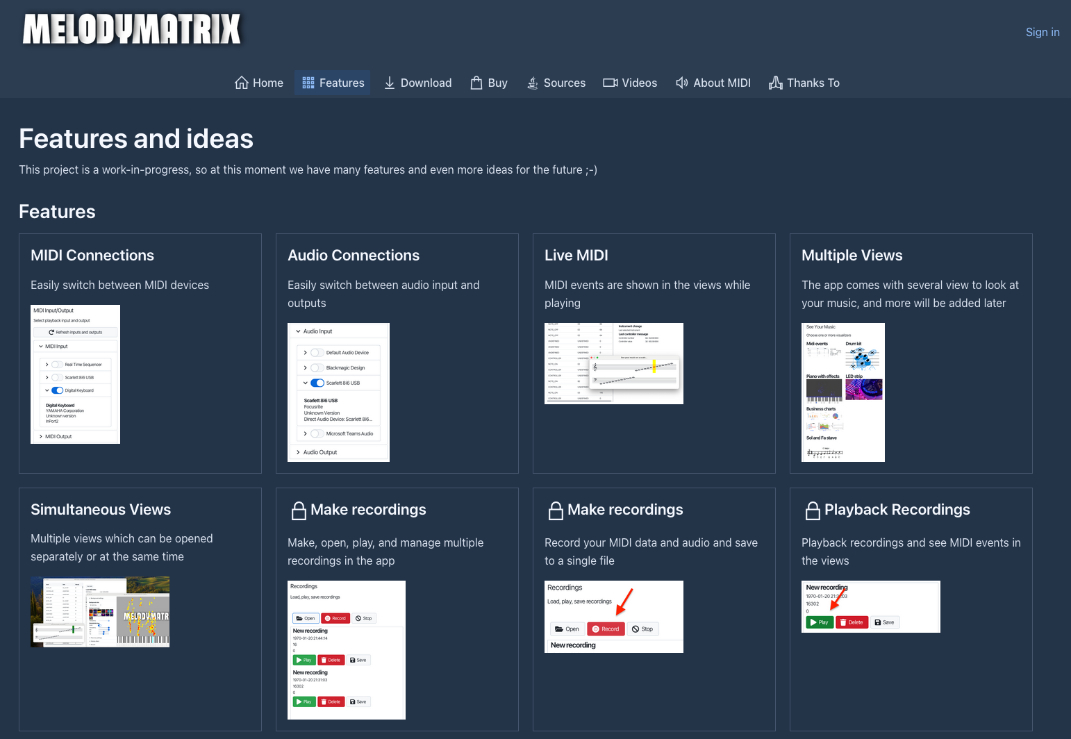 MelodyMatrix website