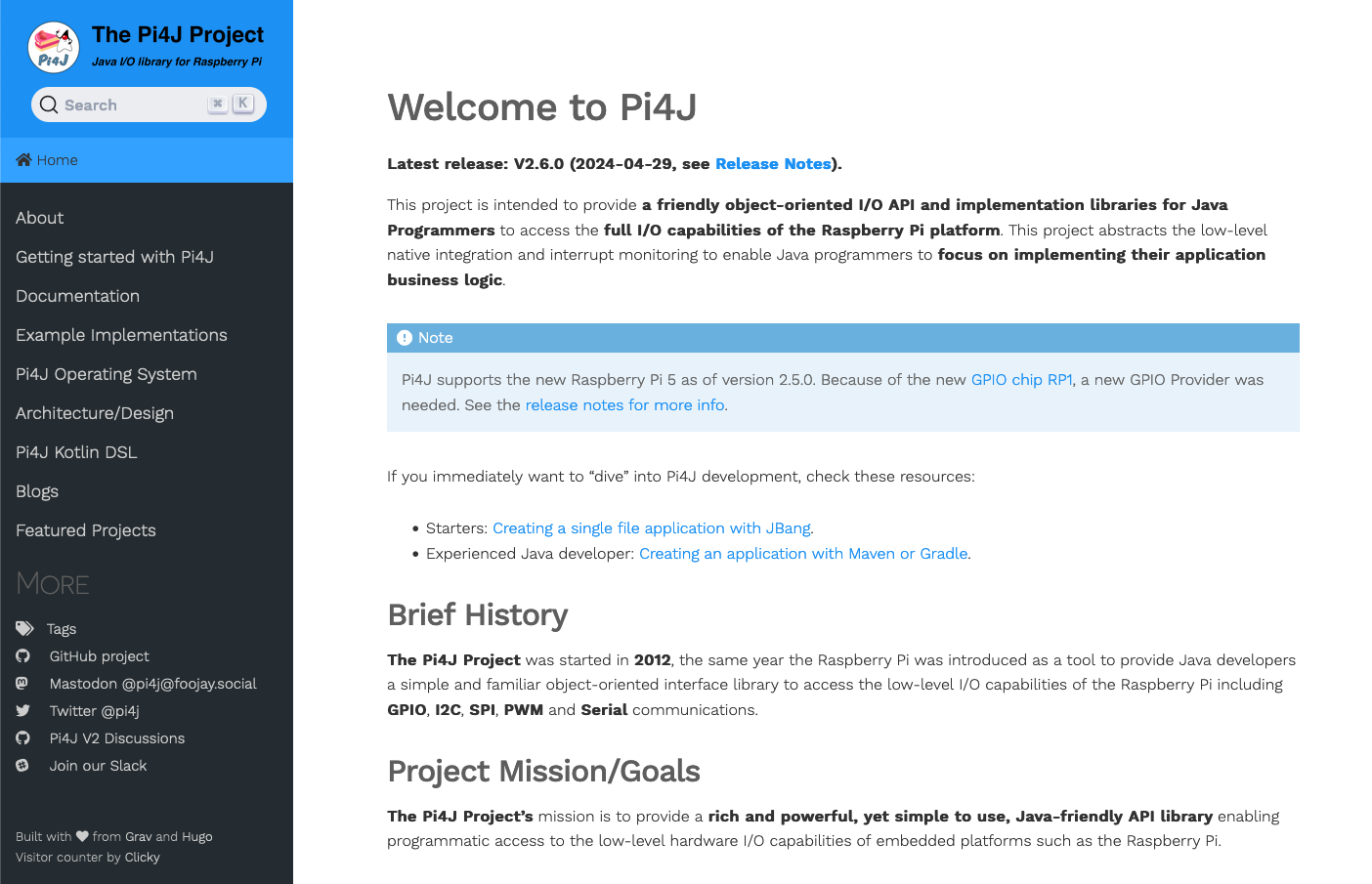 Pi4J website