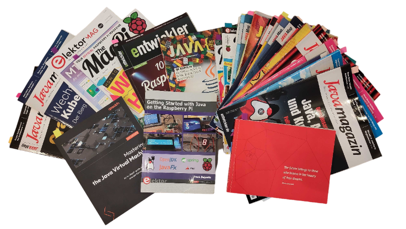 Collection of books and magazines